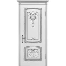 Ульяновская дверь Аристократ белая эмаль патина серебро ДГ