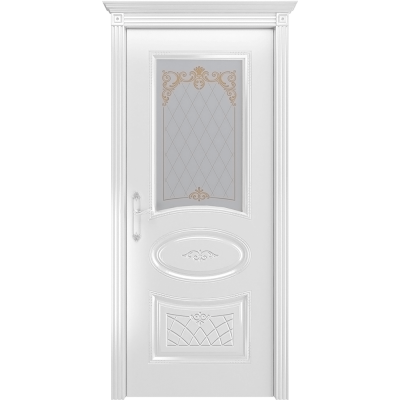 Ульяновская дверь Багет-3 белая эмаль  ДО