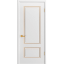 Ульяновская дверь Британия-1С белая эмаль патина золото ДГ