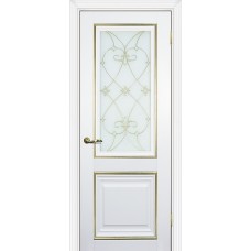 Дверь Profilo Porte PSCL-27 Белый золото стекло Калипсо золото