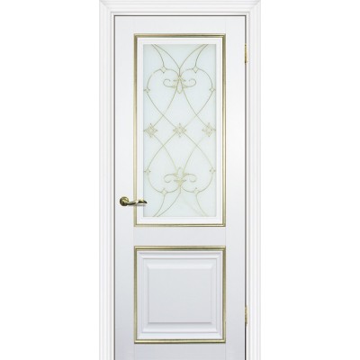 Межкомнатная Дверь Profilo Porte PSCL-27 Белый золото стекло Калипсо золото