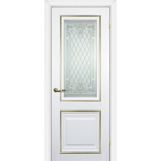 Дверь Profilo Porte PSCL-27 Белый золото стекло Готика золото