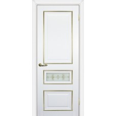 Дверь Profilo Porte PSCL-29 Белый золото стекло Калипсо золото