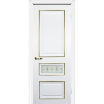 Межкомнатная Дверь Profilo Porte PSCL-29 Белый золото стекло Калипсо золото