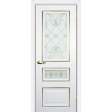 Дверь Profilo Porte PSCL-29-2 Белый золото стекло Калипсо золото