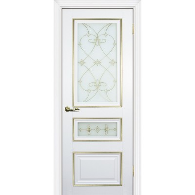 Межкомнатная Дверь Profilo Porte PSCL-29-2 Белый золото стекло Калипсо золото