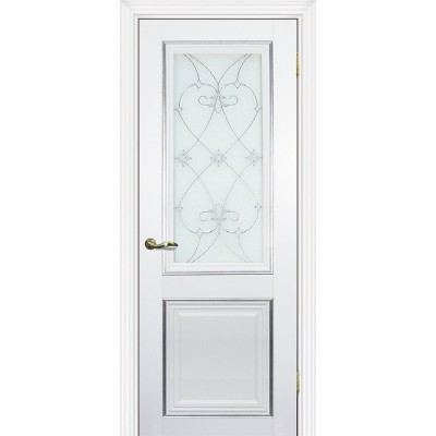 Межкомнатная Дверь Profilo Porte PSCL-27 Белый серебро стекло Калипсо серебро
