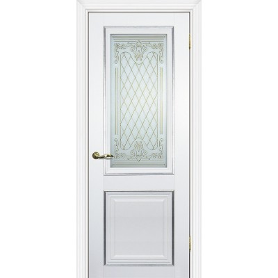 Межкомнатная Дверь Profilo Porte PSCL-27 Белый серебро стекло Готика серебро