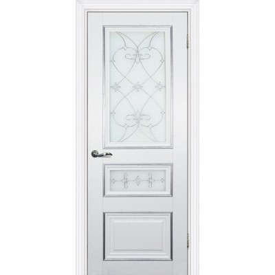 Межкомнатная Дверь Profilo Porte PSCL-29-2 Белый серебро стекло Калипсо серебро