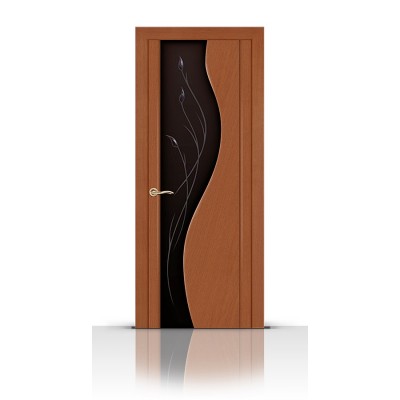 Межкомнатная Дверь СитиДорс модель Корунд цвет Анегри темный стекло
