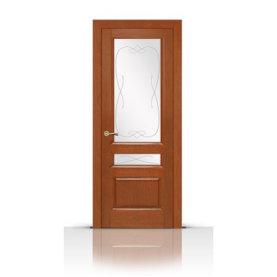Межкомнатная Дверь СитиДорс модель Малахит-2 цвет Анегри темный стекло