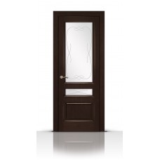 Дверь СитиДорс модель Малахит-2 цвет Венге стекло