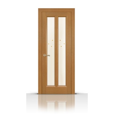 Межкомнатная Дверь СитиДорс модель Крит цвет Анегри светлый стекло