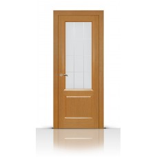 Дверь СитиДорс модель Малахит-1 цвет Анегри светлый стекло