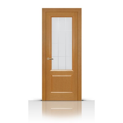 Межкомнатная Дверь СитиДорс модель Малахит-1 цвет Анегри светлый стекло