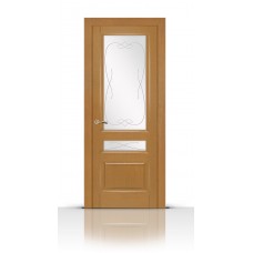 Дверь СитиДорс модель Малахит-2 цвет Анегри светлый стекло