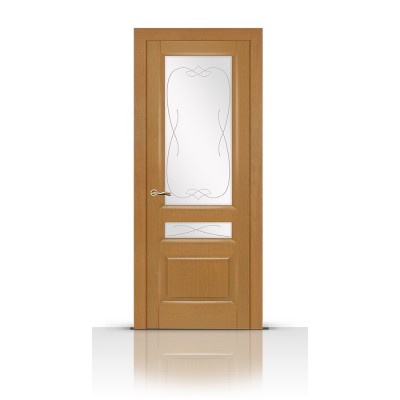 Межкомнатная Дверь СитиДорс модель Малахит-2 цвет Анегри светлый стекло