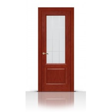 Дверь СитиДорс модель Малахит-1 цвет Красное дерево стекло
