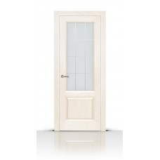 Дверь СитиДорс модель Малахит-1 цвет Ясень белый стекло