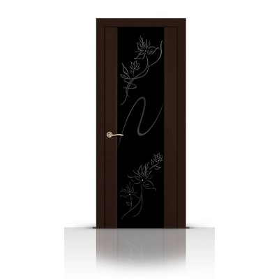 Межкомнатная Дверь СитиДорс модель Бриллиант цвет Венге триплекс чёрный