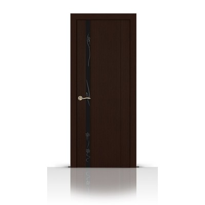 Межкомнатная Дверь СитиДорс модель Бриллиант-1 цвет Венге триплекс чёрный
