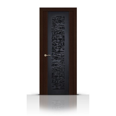 Межкомнатная Дверь СитиДорс модель Вейчи цвет Венге триплекс чёрный