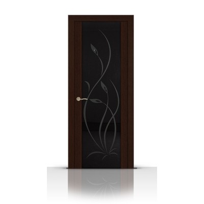 Межкомнатная Дверь СитиДорс модель Янтарь цвет Венге триплекс чёрный