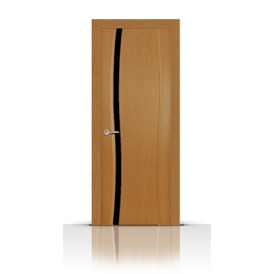 Межкомнатная Дверь СитиДорс модель Жемчуг-1 цвет Анегри светлый триплекс чёрный