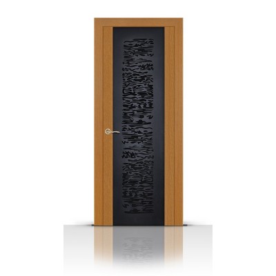 Межкомнатная Дверь СитиДорс модель Вейчи цвет Анегри светлый триплекс чёрный