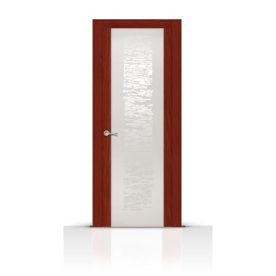 Межкомнатная Дверь СитиДорс модель Вейчи цвет Красное дерево триплекс белый