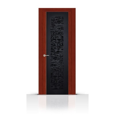 Межкомнатная Дверь СитиДорс модель Вейчи цвет Красное дерево триплекс чёоный