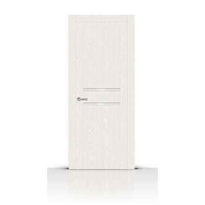 Межкомнатная Дверь СитиДорс модель Турин-2 цвет Ясень белый триплекс белый