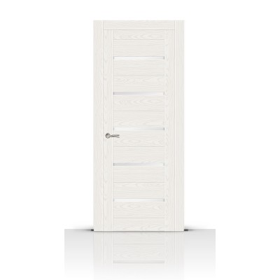 Межкомнатная Дверь СитиДорс модель Турин-5 цвет Ясень белый зеркало