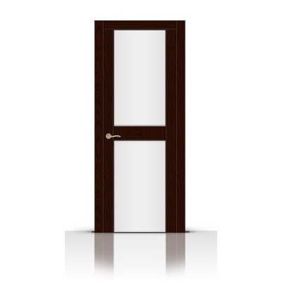 Межкомнатная Дверь СитиДорс модель Турин-3 цвет Ясень шоколад триплекс белый
