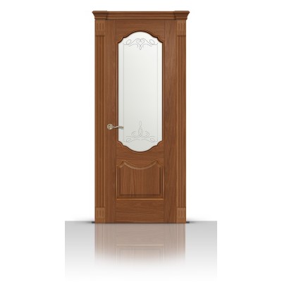 Дверь СитиДорс модель Гиацинт цвет Американский орех стекло Романтик