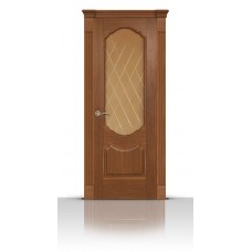 Дверь СитиДорс модель Гиацинт цвет Американский орех стекло Ромб