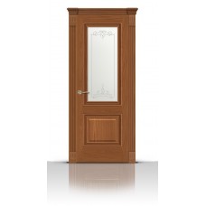 Дверь СитиДорс модель Элеганс-1 цвет Американский орех стекло Романтик