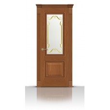 Дверь СитиДорс модель Элеганс-1 цвет Американский орех стекло Нежность