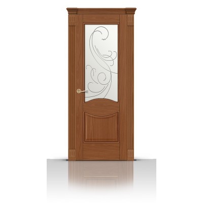 Межкомнатная Дверь СитиДорс модель Онтарио цвет Американский орех стекло Метелица