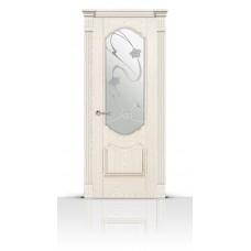 Дверь СитиДорс модель Гиацинт цвет Ясень белый стекло Очарование