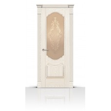Дверь СитиДорс модель Гиацинт цвет Ясень белый стекло Кружево