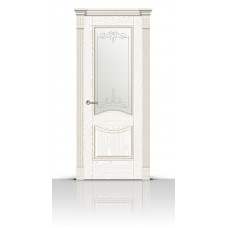 Дверь СитиДорс модель Онтарио цвет Ясень белый стекло Романтик