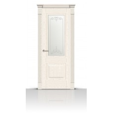 Дверь СитиДорс модель Элеганс-1 цвет Ясень белый стекло Романтик