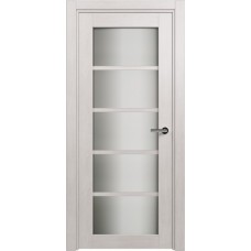 Дверь Status Optima модель 122 Дуб белый стекло Сатинато белое