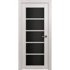 Дверь Status Optima модель 122 Дуб белый триплекс чёрный