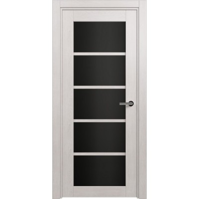 Межкомнатная Дверь Status Optima модель 122 Дуб белый триплекс чёрный