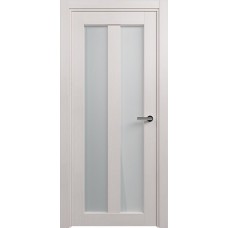 Дверь Status Optima модель 135 Дуб белый стекло Сатинато белое