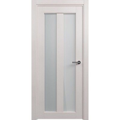 Межкомнатная Дверь Status Optima модель 135 Дуб белый стекло Сатинато белое