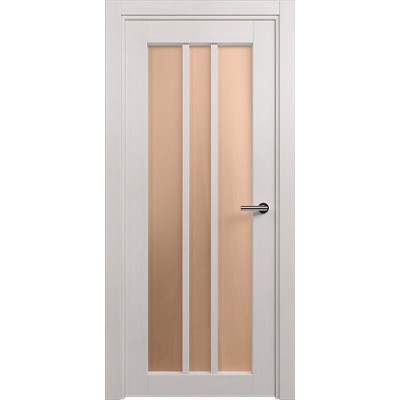 Межкомнатная Дверь Status Optima модель 136 Дуб белый стекло Сатинато бронза