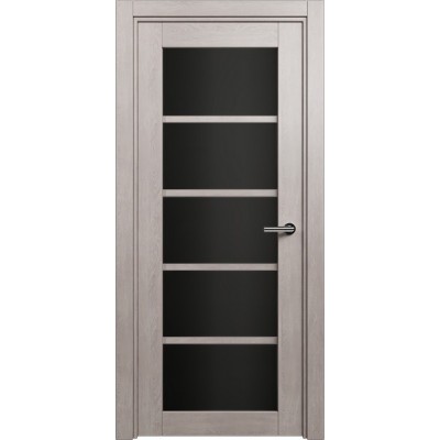 Межкомнатная Дверь Status Optima модель 122 Дуб серый триплекс чёрный